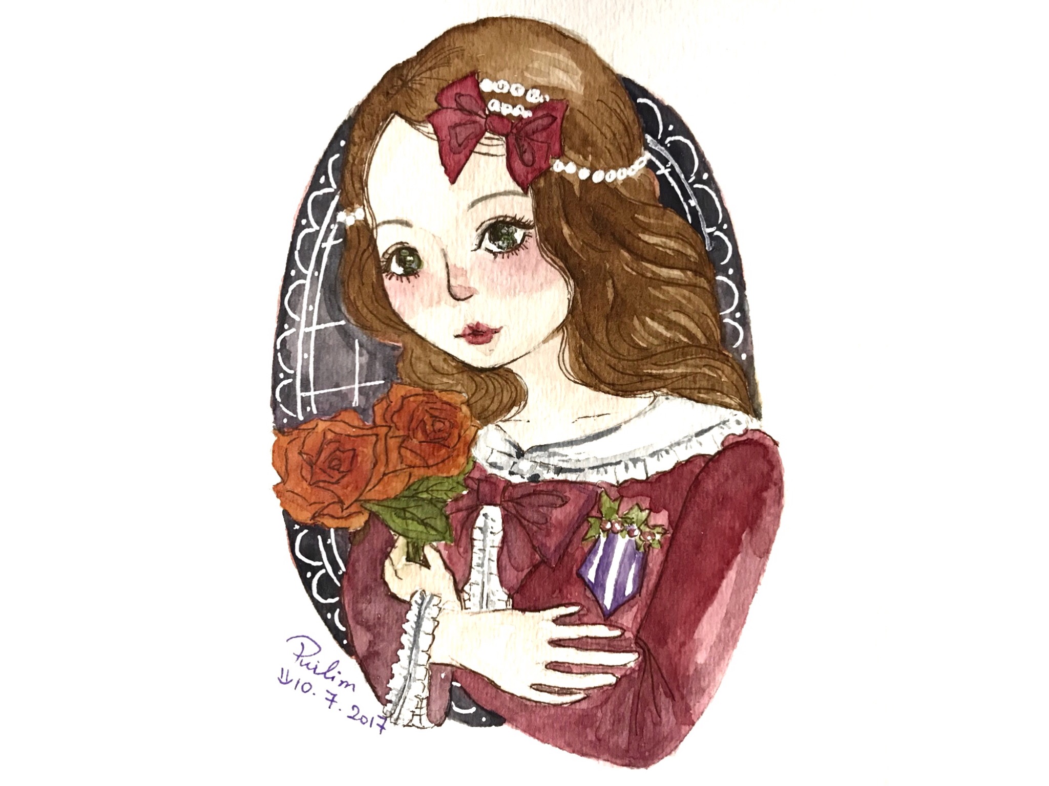 Girl and Roses